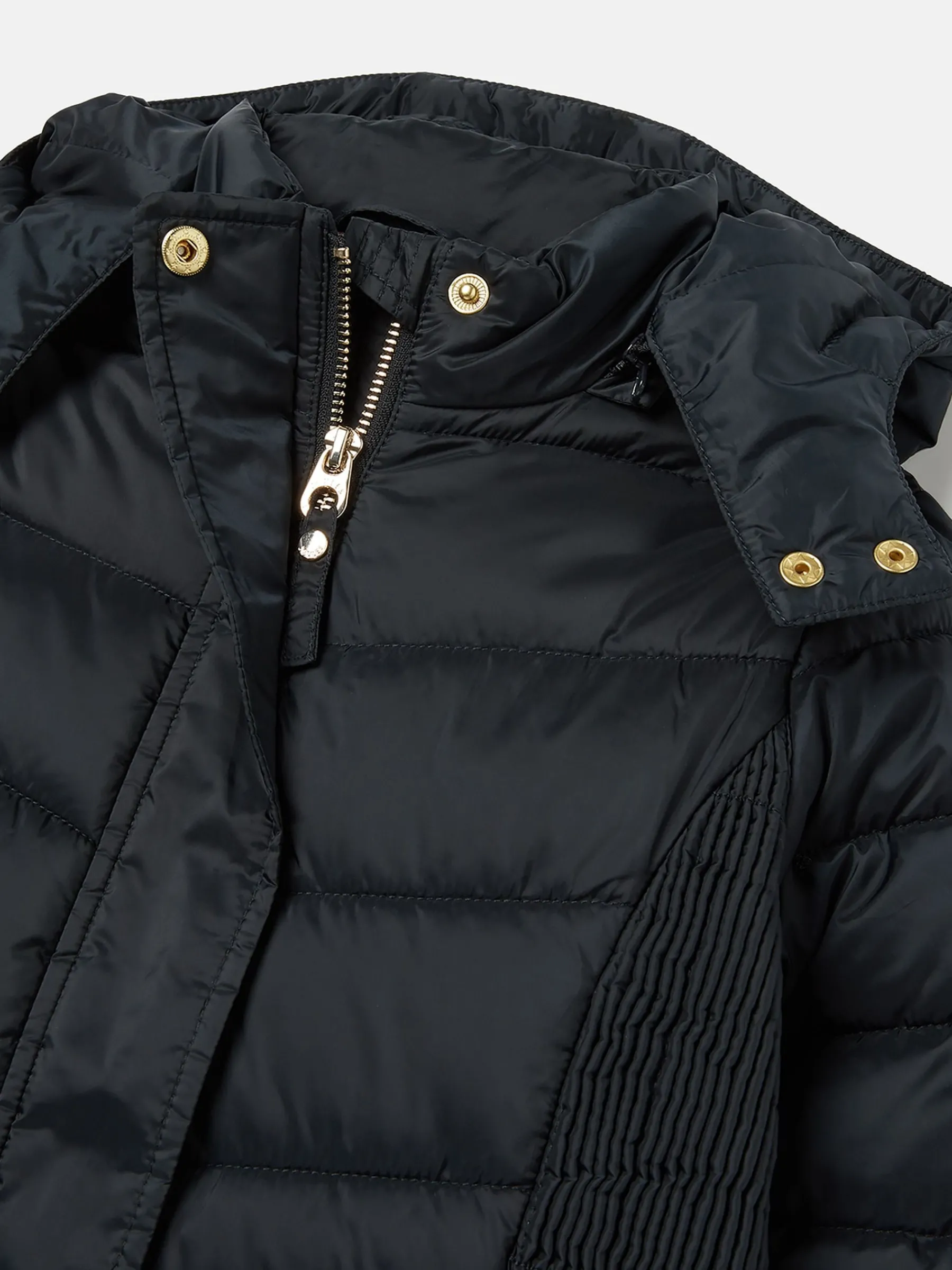 Girls' Pembury Navy Blue Showerproof Padded Coat with Hood<Joules Discount