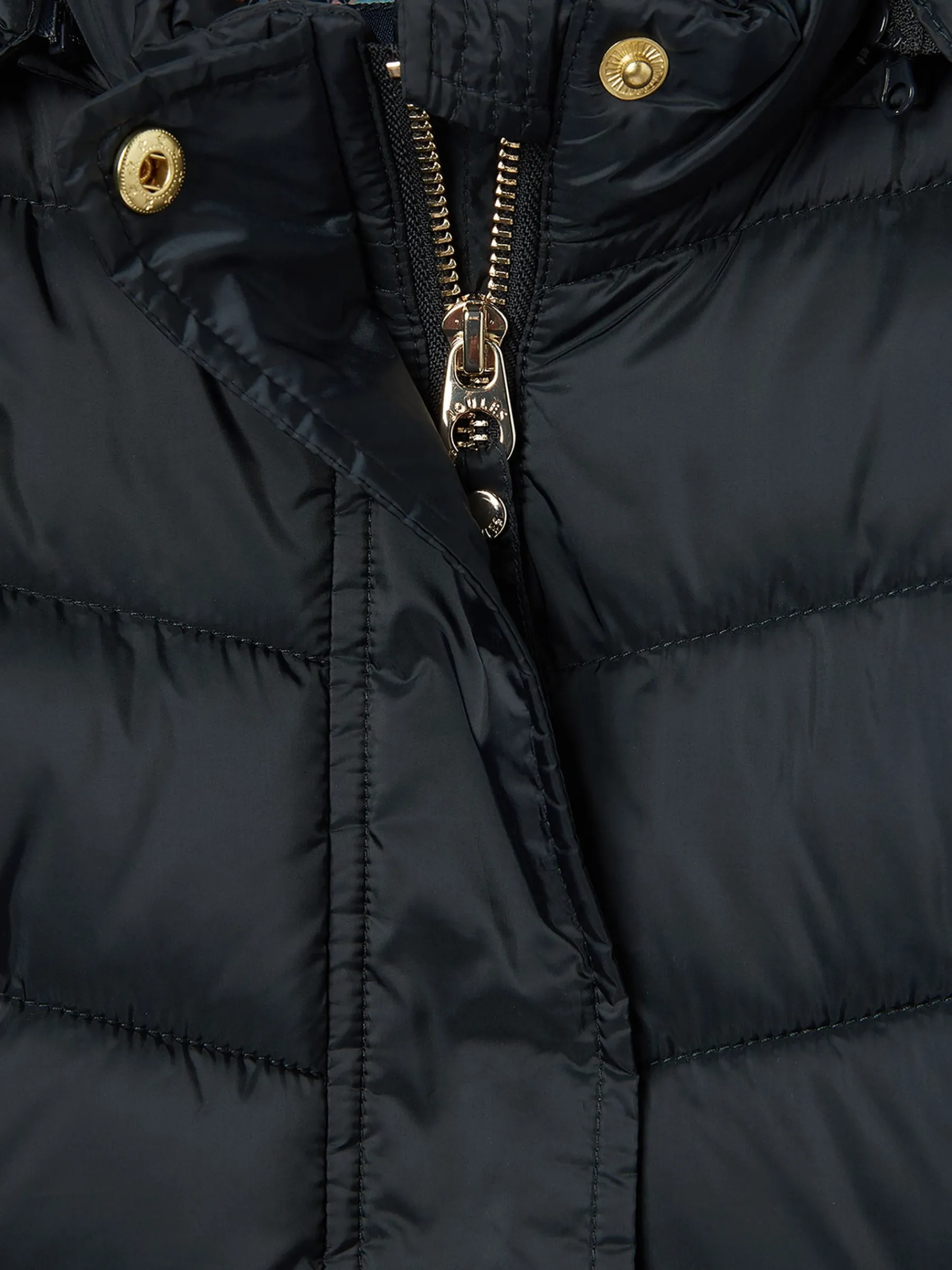 Girls' Pembury Navy Blue Showerproof Padded Coat with Hood<Joules Discount