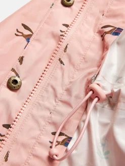 Girls' Rainford Pink Horse Waterproof Packable Raincoat With Hood<Joules Best
