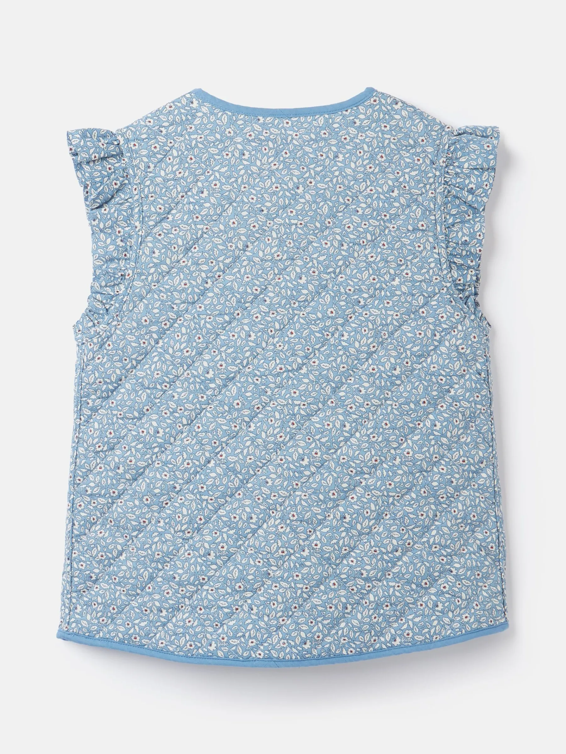 Girls' Raye Blue Floral Reversible Print Quilted Gilet<Joules Sale