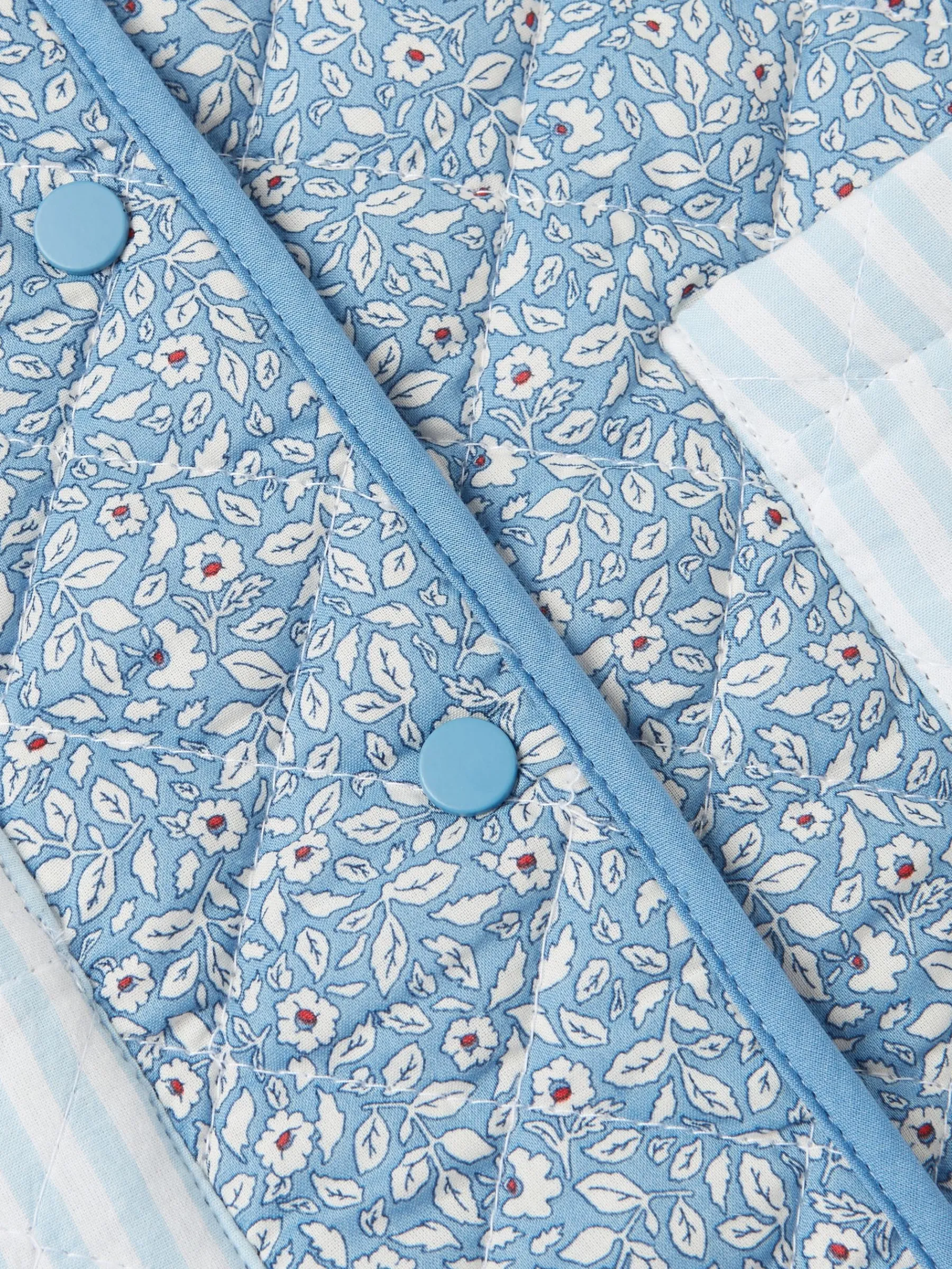 Girls' Raye Blue Floral Reversible Print Quilted Gilet<Joules Sale