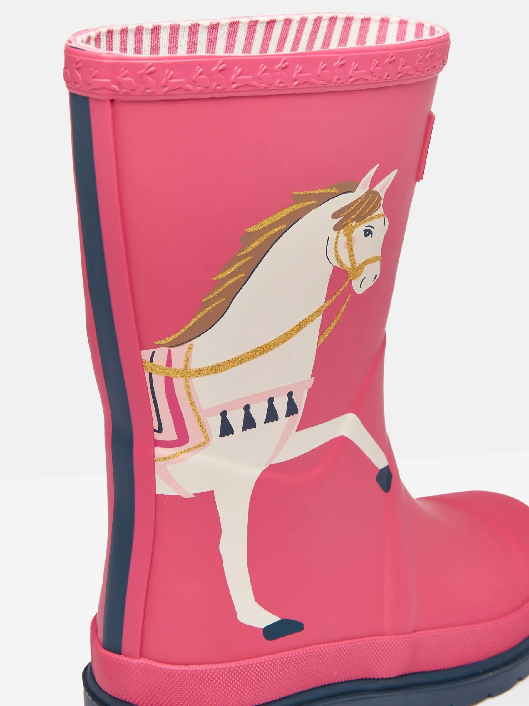 Girls' Splashwell Pink Horse Wellies<Joules Discount