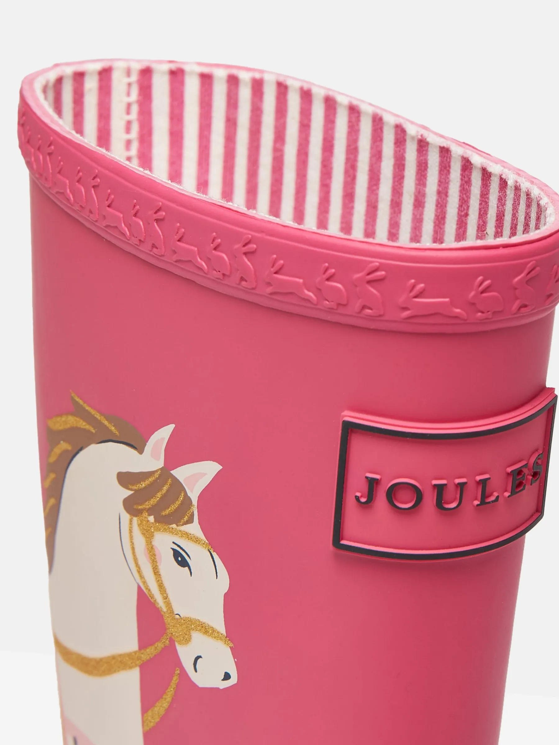 Girls' Splashwell Pink Horse Wellies<Joules Discount