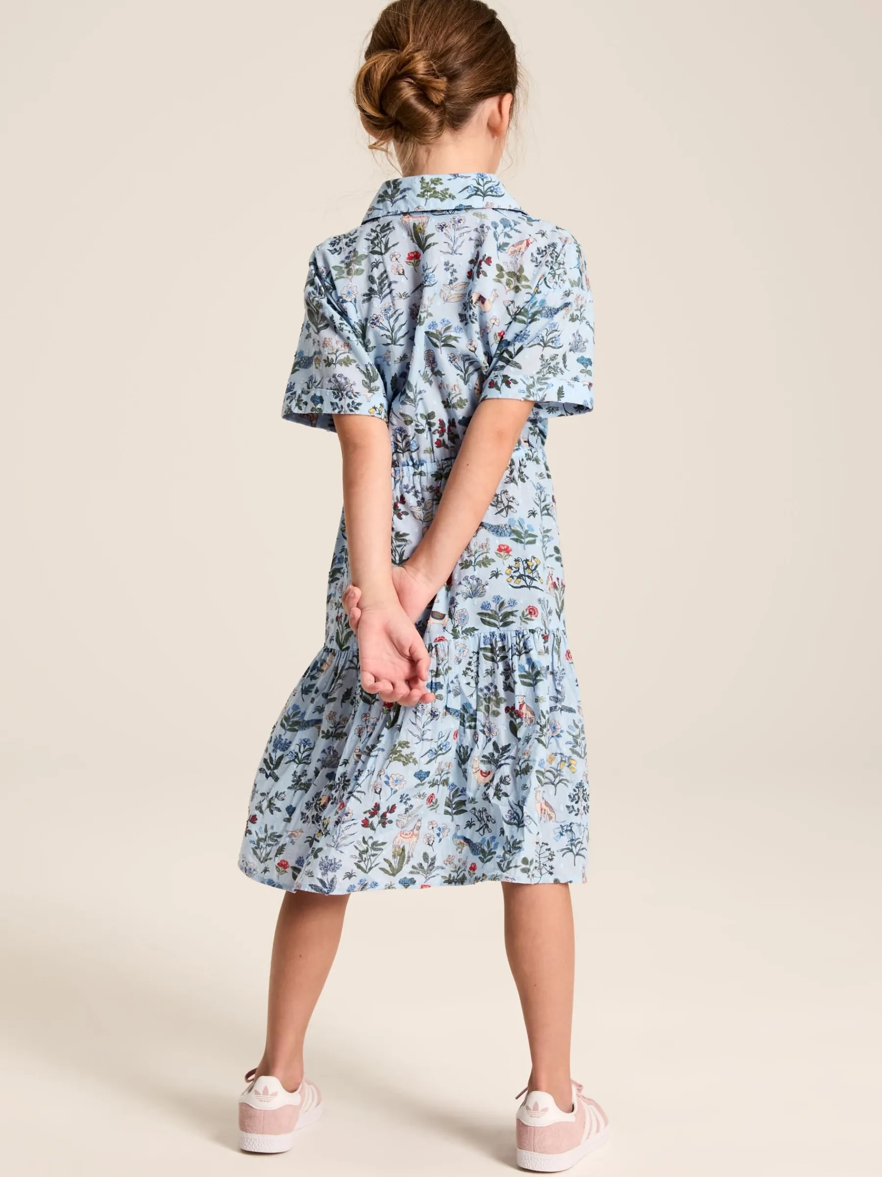 Girls' Summer Textured Shirt Dress<Joules New