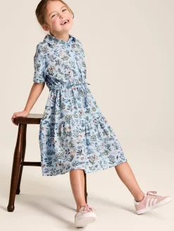 Girls' Summer Textured Shirt Dress<Joules New