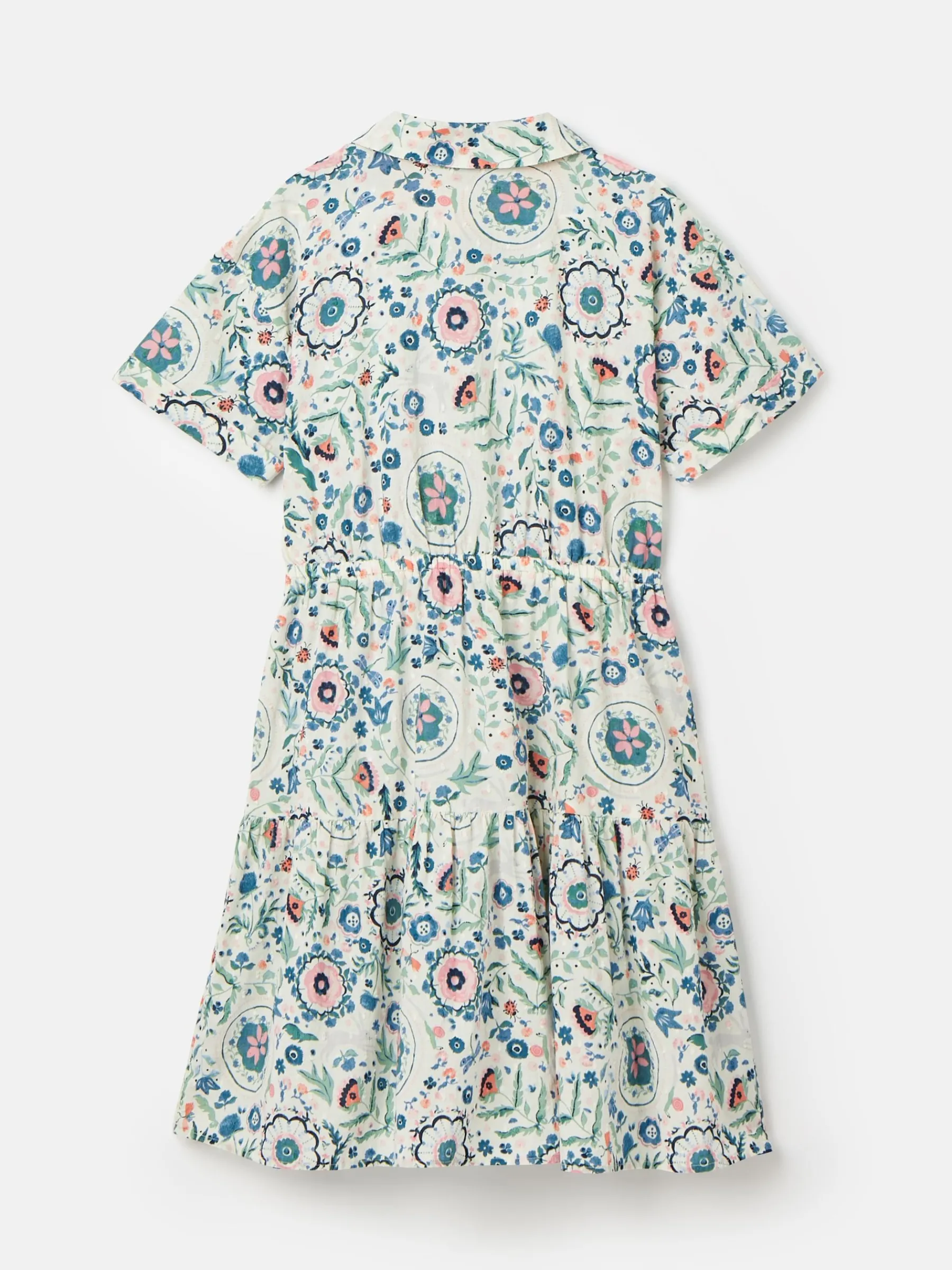 Girls' Summer Pink / Green Textured Shirt Dress<Joules Clearance
