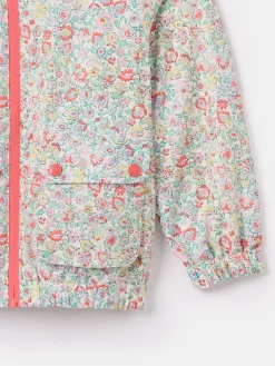 Girls' Windbreaker Multi Floral Waterproof Raincoat<Joules Online