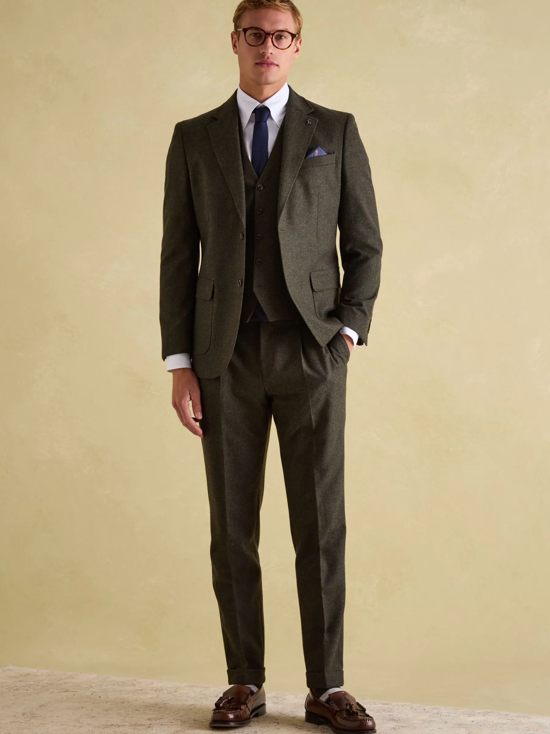 Slim Fit Texture Suit Trousers<Joules