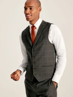 Window Pane Check Suit Waistcoat<Joules New