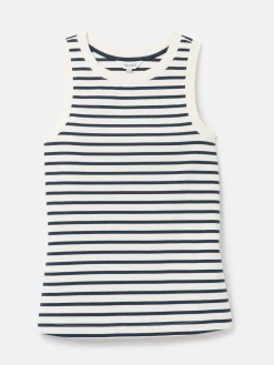 Harbour Cream & Navy Striped Jersey Vest<Joules
