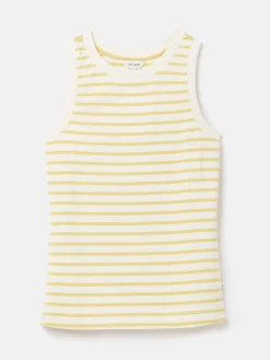 Harbour Cream & Yellow Striped Jersey Vest<Joules