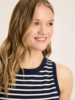 Harbour Navy & Cream Striped Jersey Vest<Joules Clearance