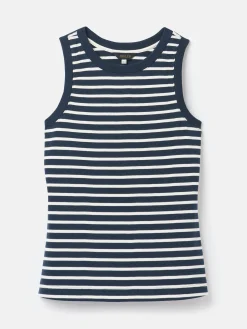 Harbour Navy & Cream Striped Jersey Vest<Joules Clearance