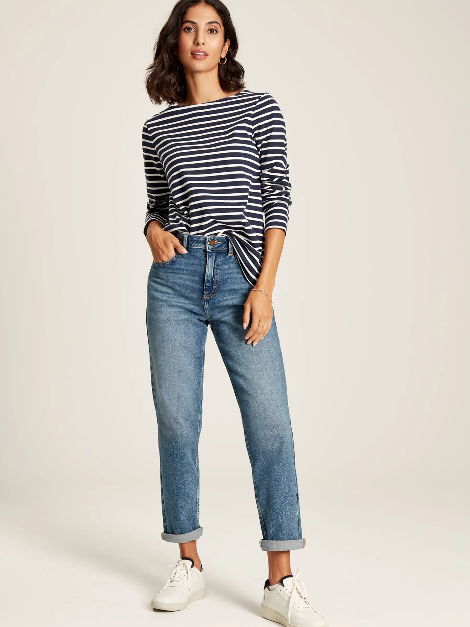 Harbour Navy Blue Long Sleeve Breton Top<Joules Hot