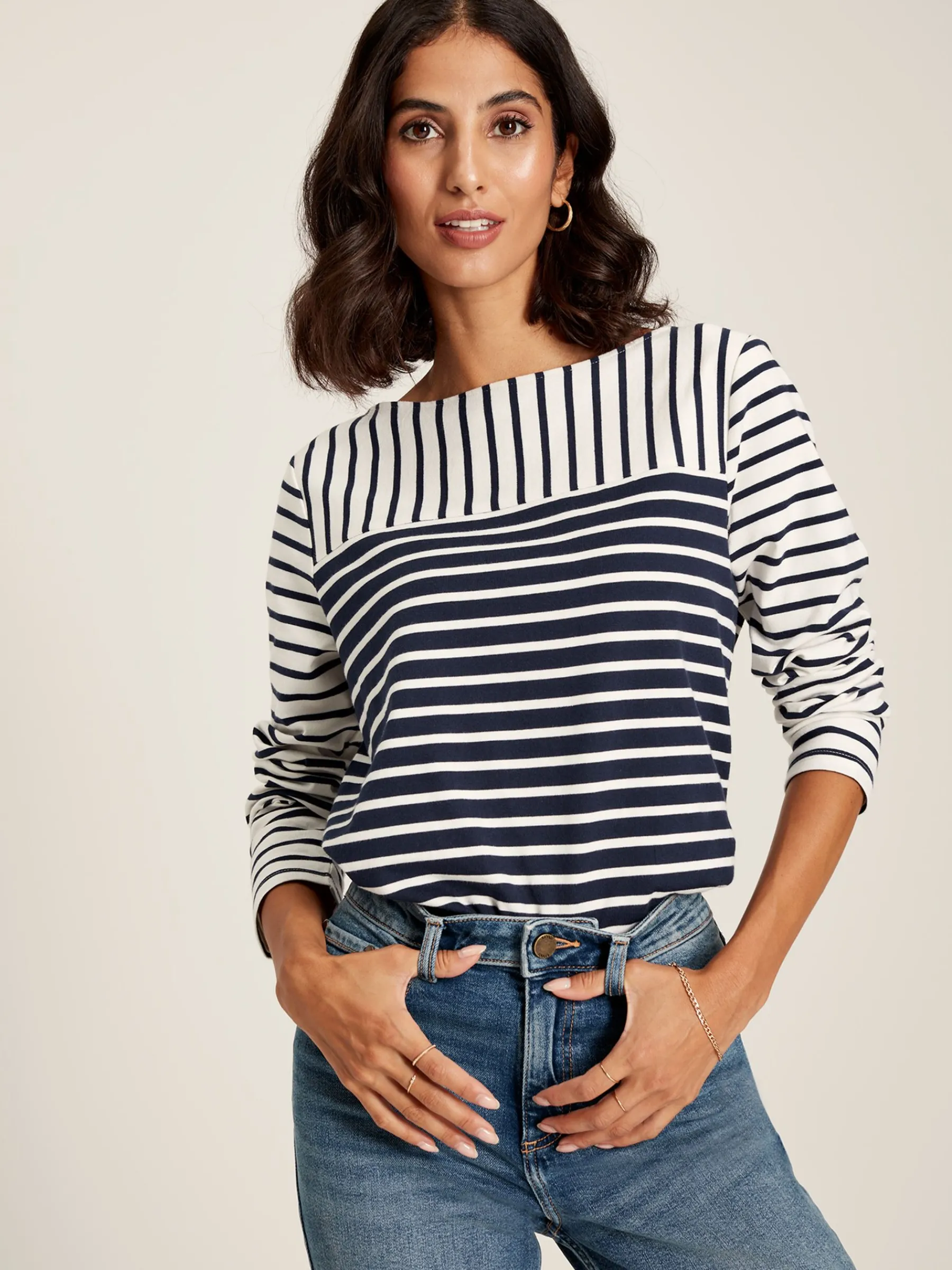 Harbour Navy Hotchpotch Long Sleeve Breton Top<Joules Sale