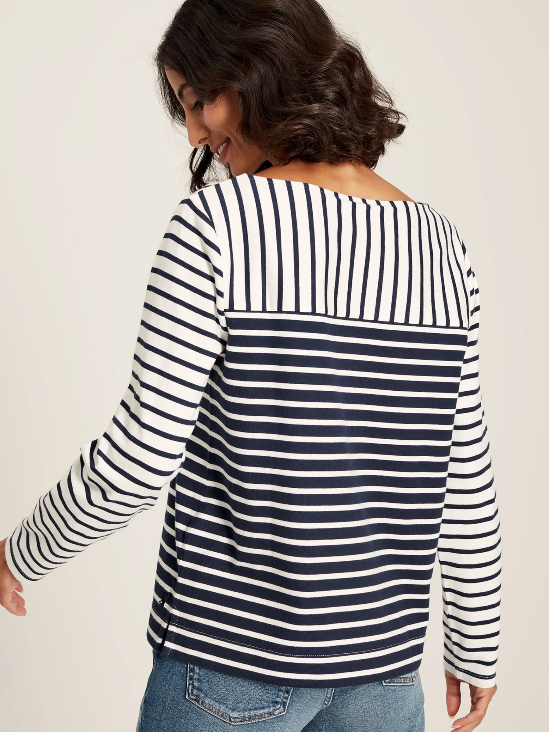 Harbour Navy Hotchpotch Long Sleeve Breton Top<Joules Sale