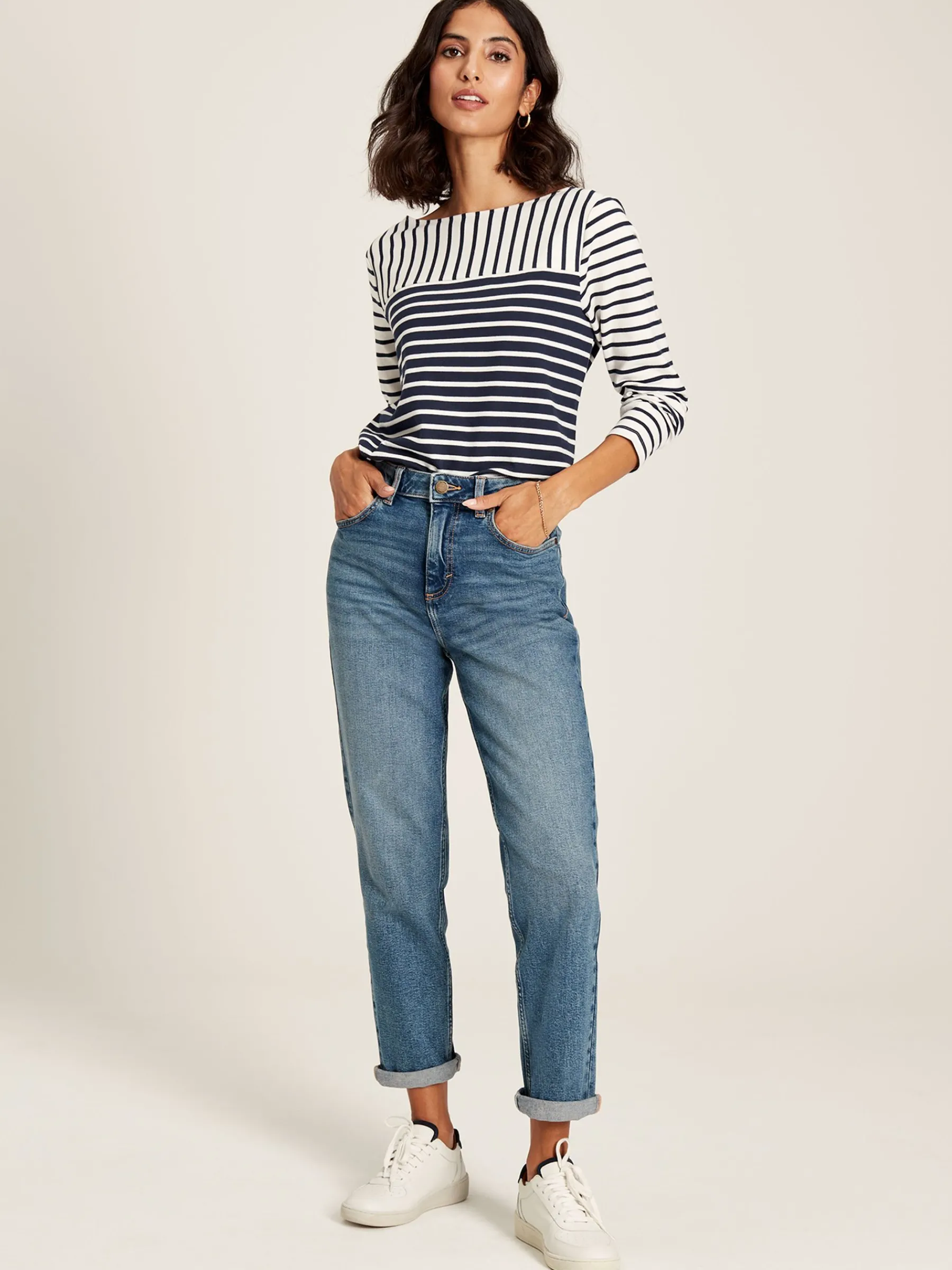 Harbour Navy Hotchpotch Long Sleeve Breton Top<Joules Sale