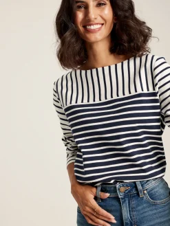 Harbour Navy Hotchpotch Long Sleeve Breton Top<Joules Sale