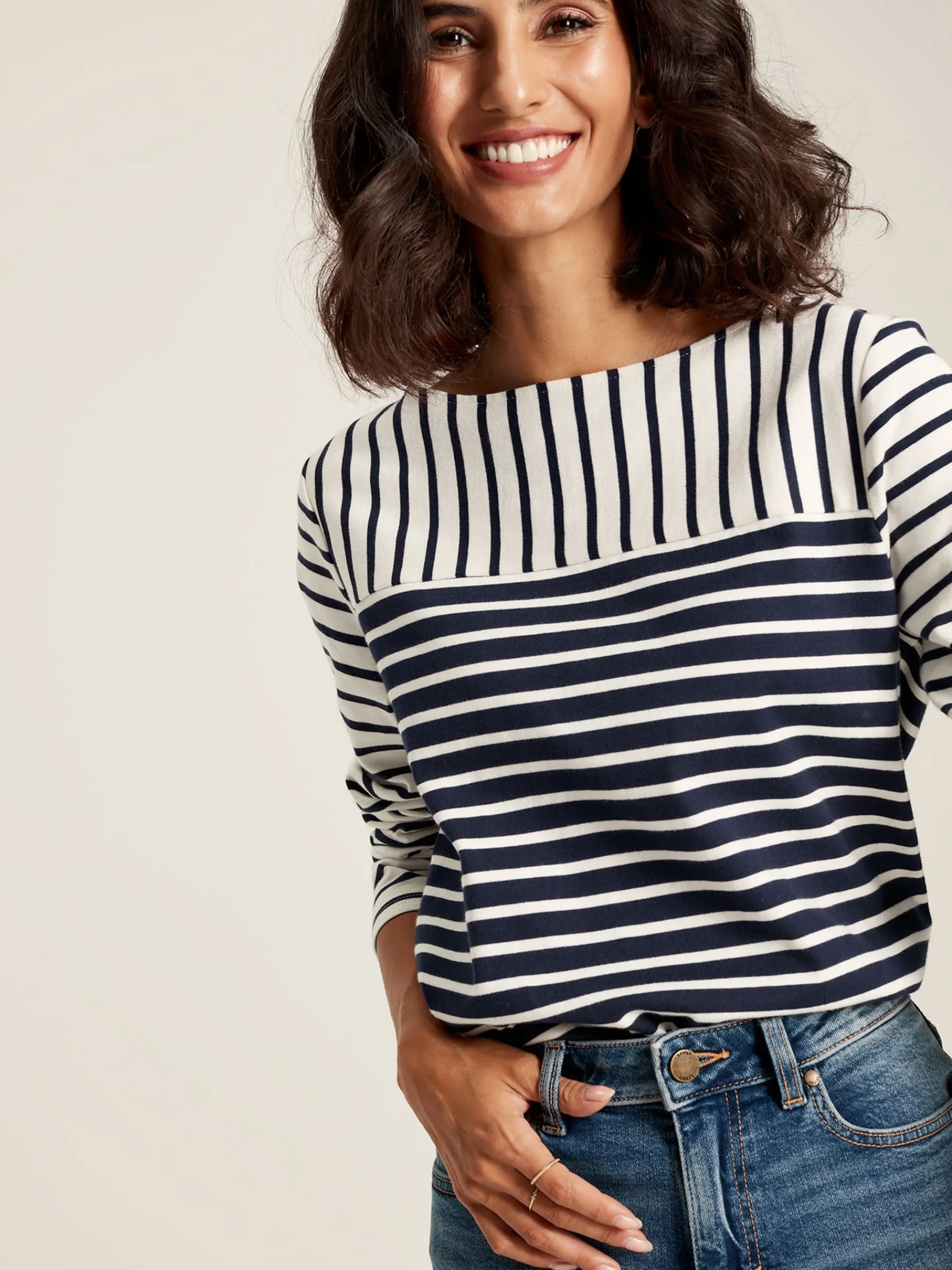 Harbour Navy Hotchpotch Long Sleeve Breton Top<Joules Sale