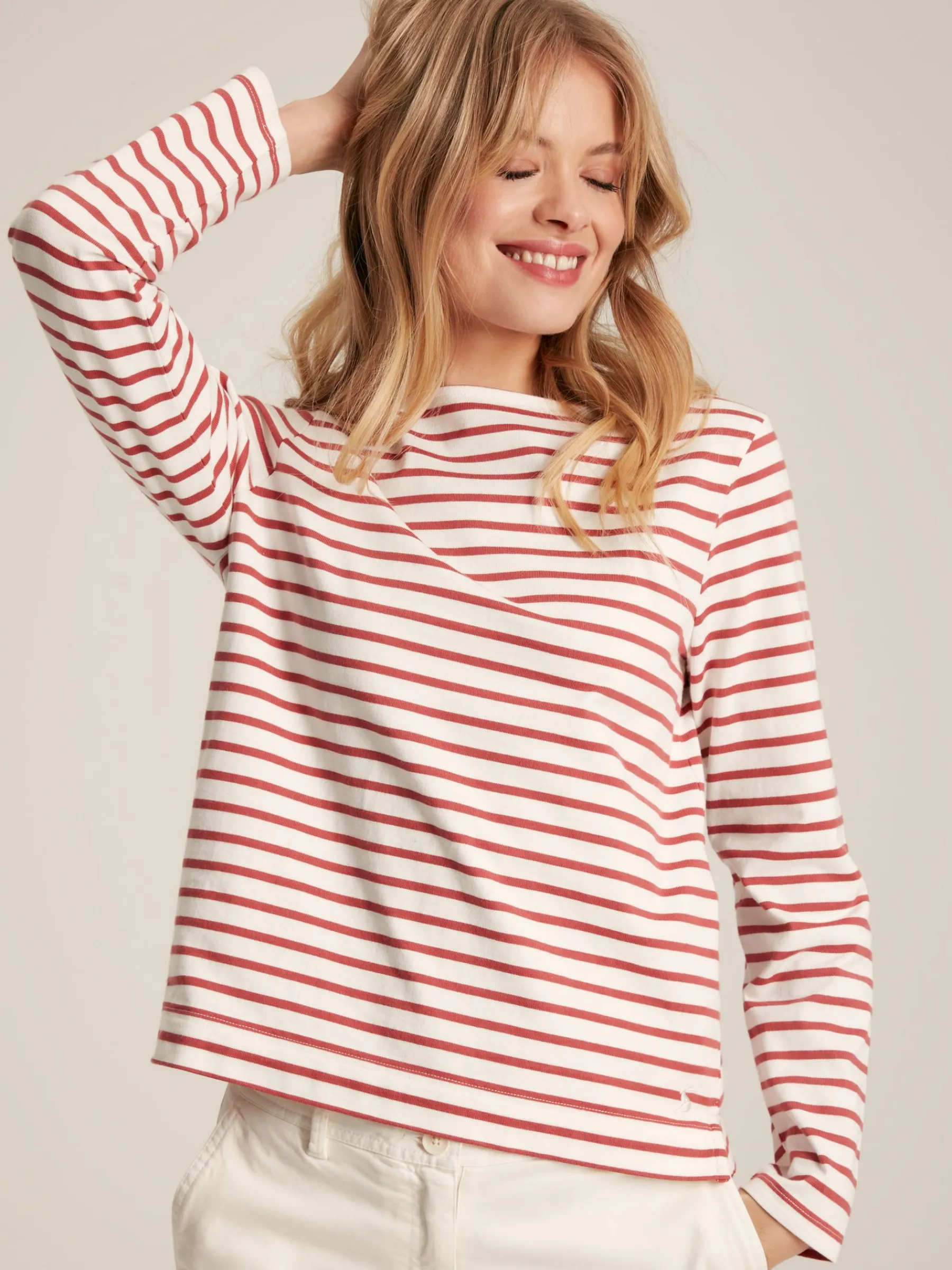 Harbour Pink Striped Long Sleeve Breton Top<Joules Clearance