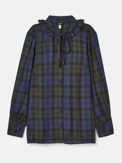 Harper Black Check Pussybow Tie Blouse<Joules Sale