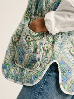 Hatfield Blue Paisley Cotton Quilted Gilet<Joules Hot