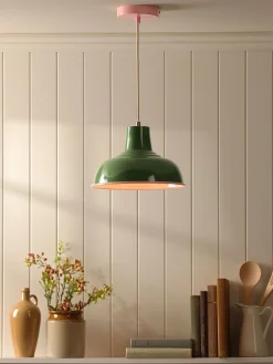 Hatfield Green & Pink Industrial-Style Pendant Light<Joules Discount