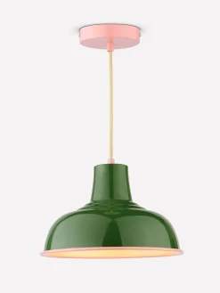 Hatfield Green & Pink Industrial-Style Pendant Light<Joules Discount