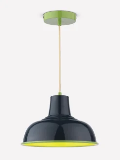 Hatfield Navy & Green Industrial-Style Pendant Light<Joules Discount