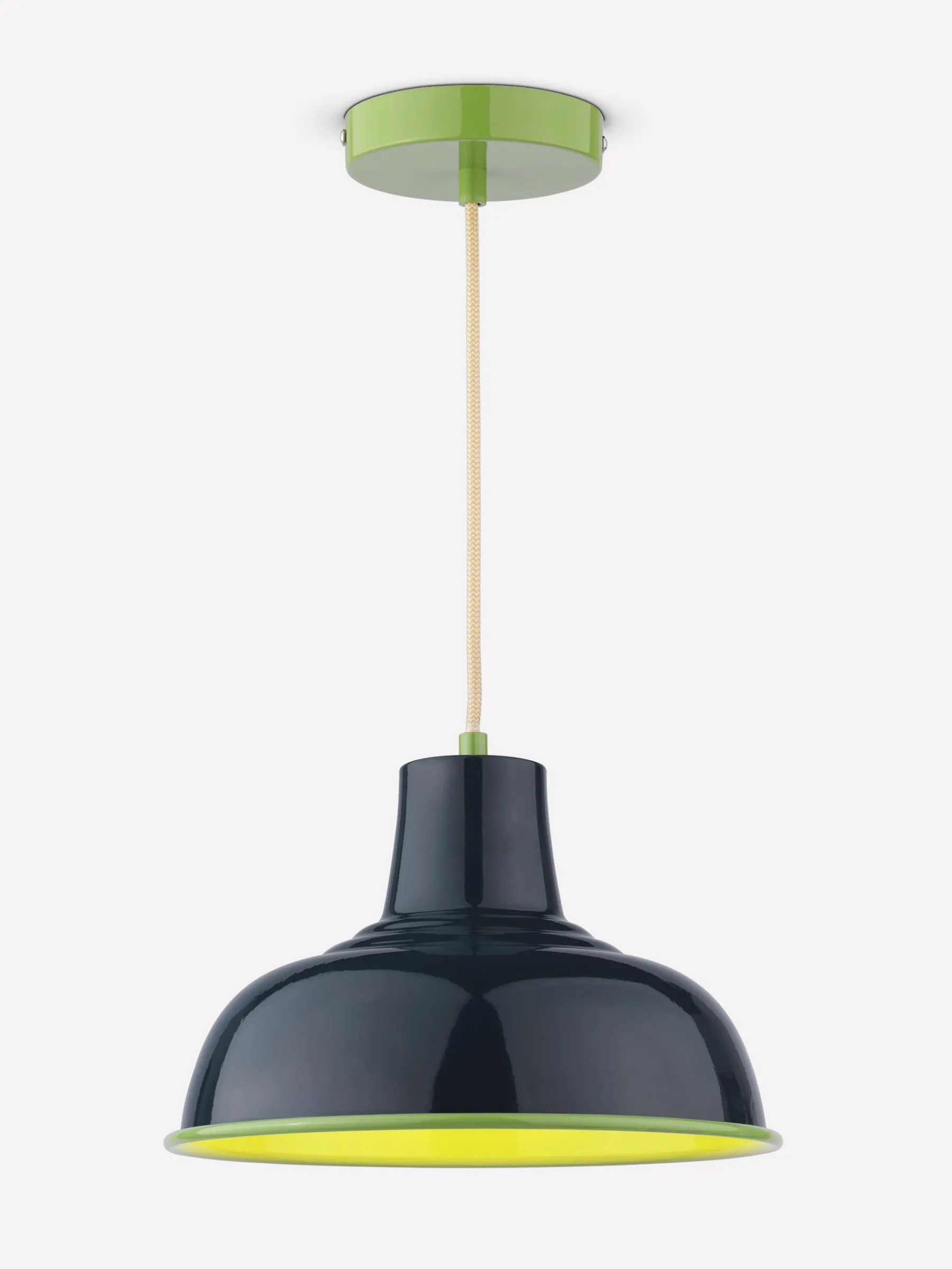 Hatfield Navy & Green Industrial-Style Pendant Light<Joules Discount