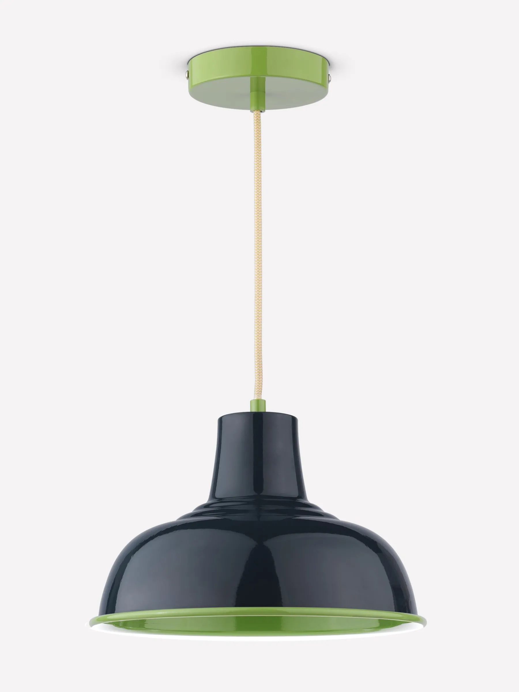 Hatfield Navy & Green Industrial-Style Pendant Light<Joules Discount