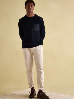 Hatfield Jumper with Woven Patch Detailing<Joules Outlet