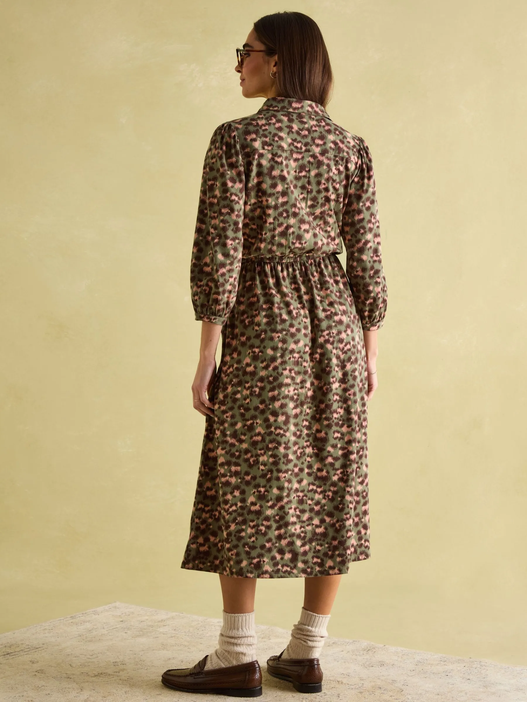 Hazel Khaki Green Jersey Shirt Dress<Joules Best
