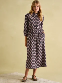 Hazel Navy and Pink Jersey Shirt Dress<Joules Discount