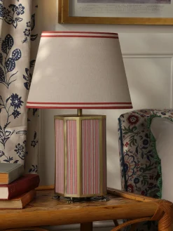 Helmingham Red Stripe Claw Foot Table Lamp<Joules