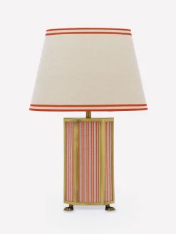Helmingham Red Stripe Claw Foot Table Lamp<Joules