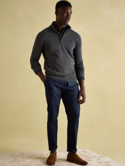 Hillside Charcoal Grey Quarter Zip Knit Jumper<Joules Online