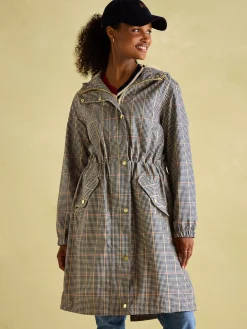 Holkham Brown Check Waterproof Packable Raincoat With Hood<Joules Best
