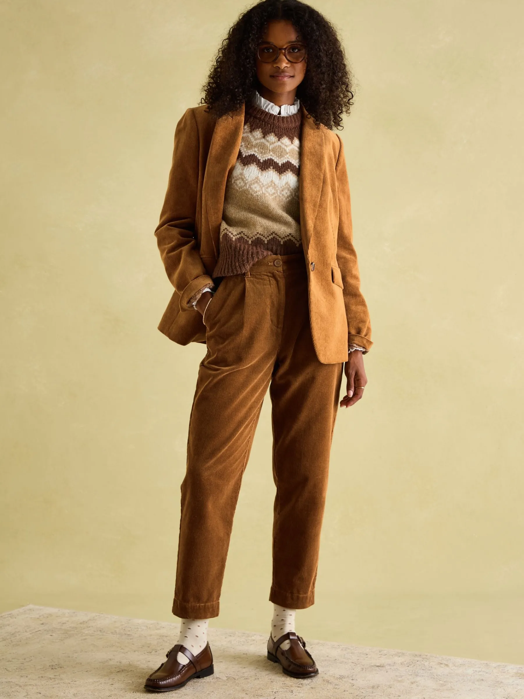 Holton Tan Brown Corduroy Blazer<Joules