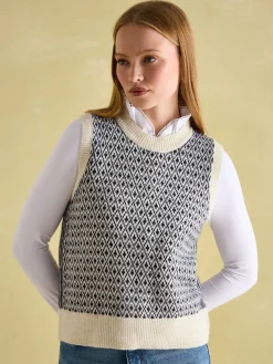 Ingrid Patterned Knitted Vest<Joules