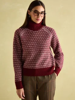 Ingrid Patterned Jumper with Detachable Roll Neck<Joules Hot