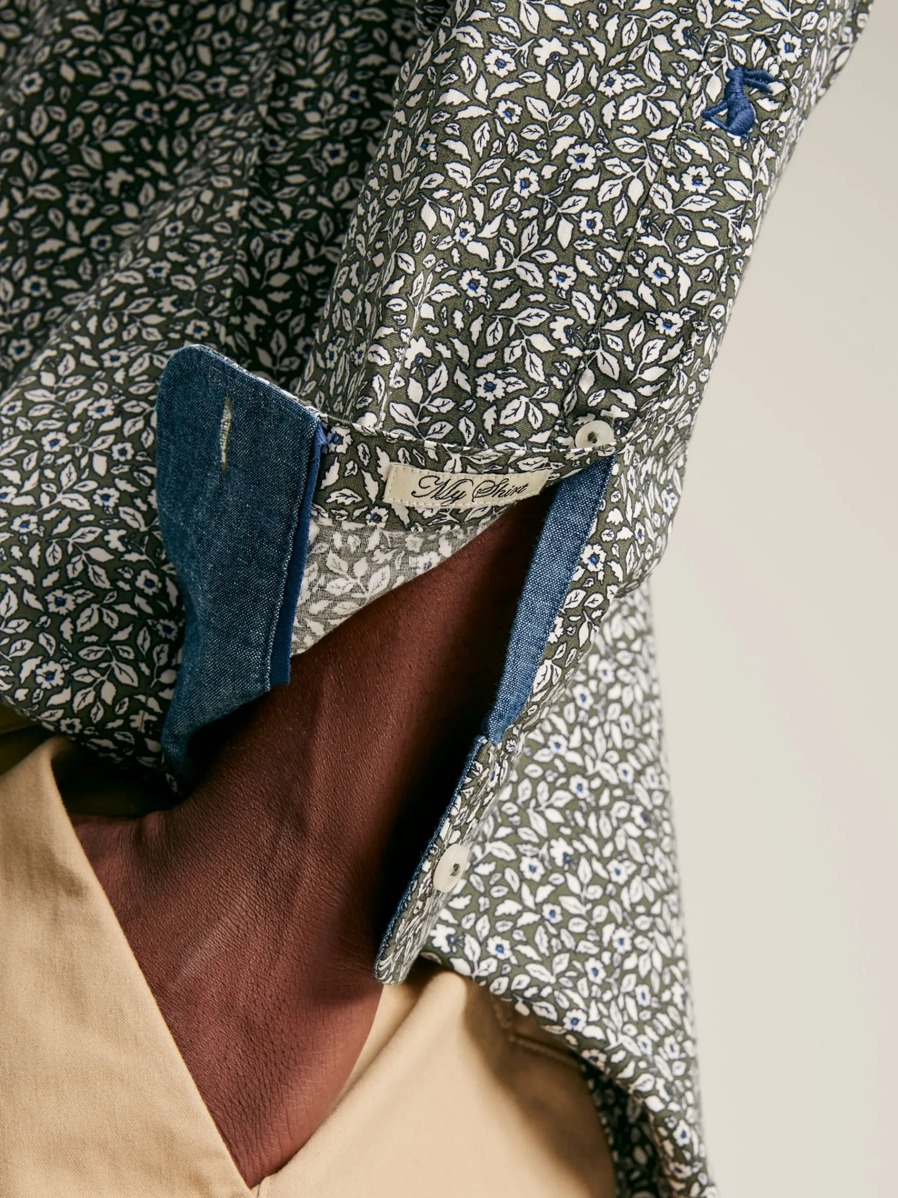 Invitation Green Floral Cotton Shirt<Joules Sale
