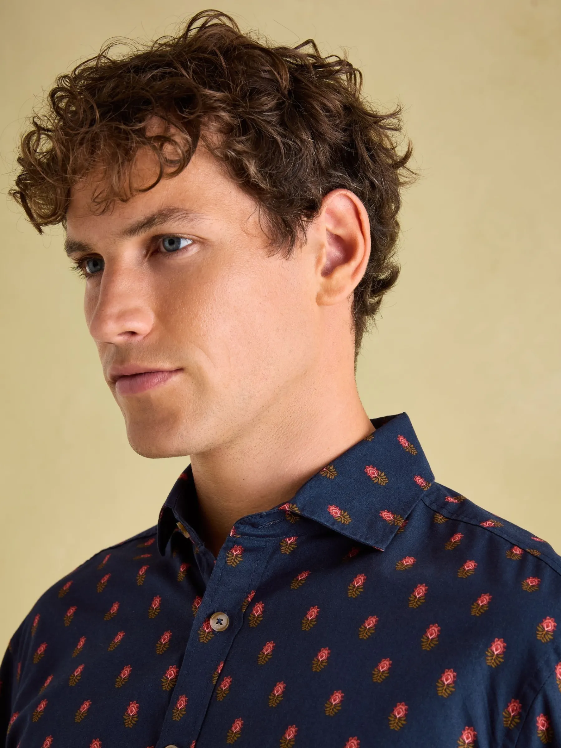Invitation Navy Ditsy Cotton Shirt<Joules Best