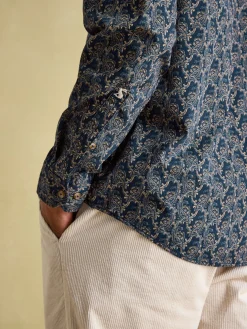 Invitation Navy Paisley Cotton Shirt<Joules