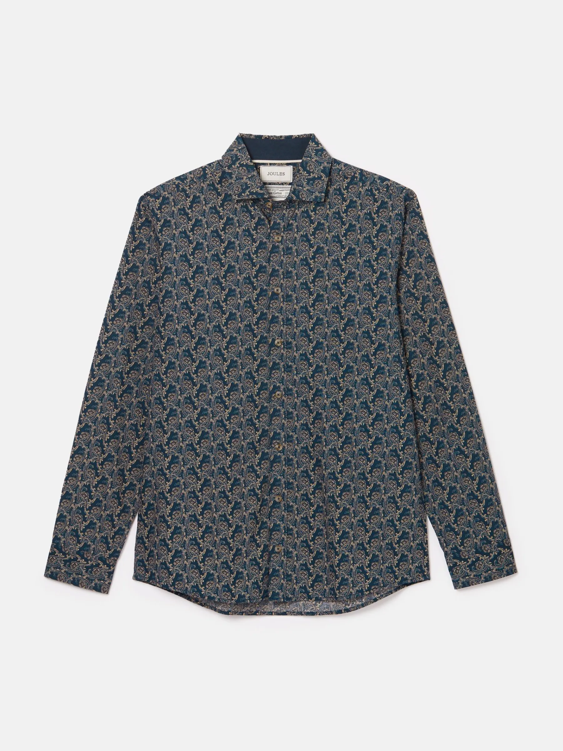 Invitation Navy Paisley Cotton Shirt<Joules
