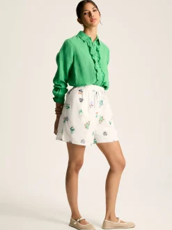 Iris White Ground Embroidered Shorts<Joules Hot