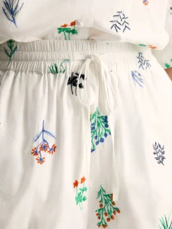 Iris White Ground Embroidered Shorts<Joules Hot