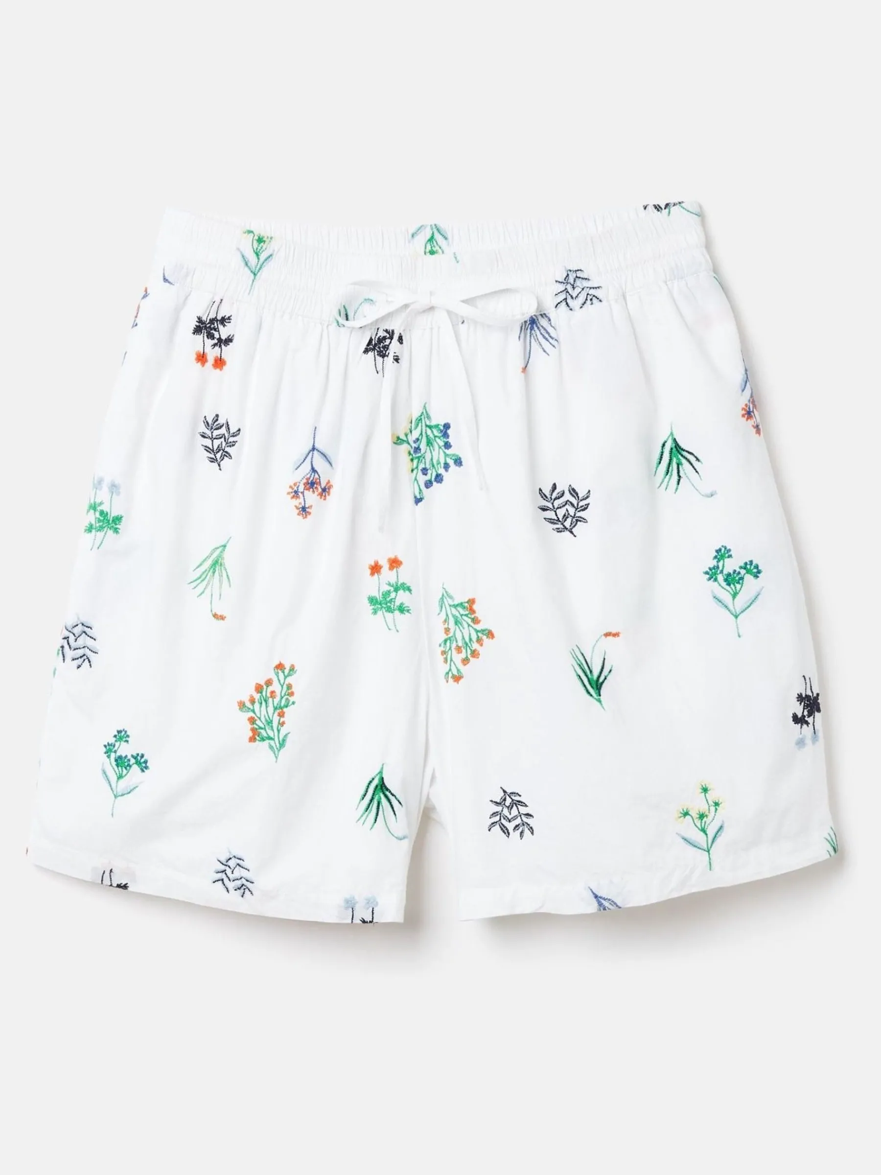 Iris White Ground Embroidered Shorts<Joules Hot