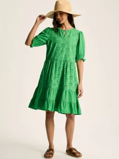 Isabel Cotton Broderie Dress<Joules New