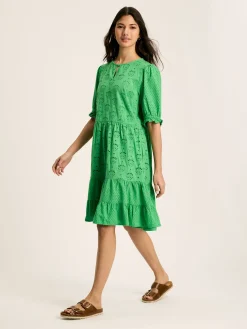 Isabel Cotton Broderie Dress<Joules New
